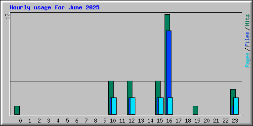 Hourly usage for June 2025