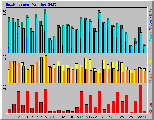 Daily usage for May 2025